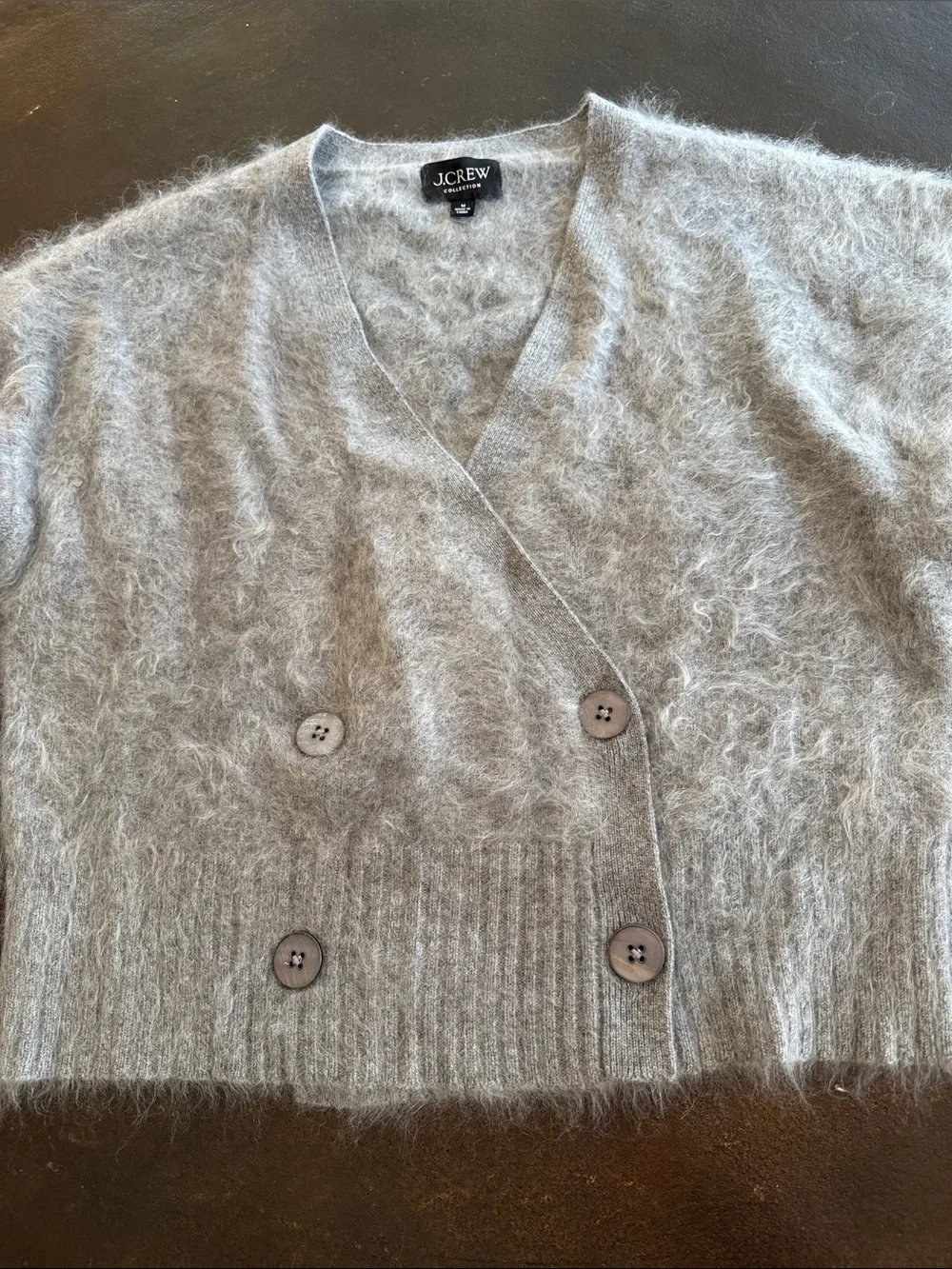 J.Crew Women's Heather Gray cashmere Button Cardigan Sweater: never worn